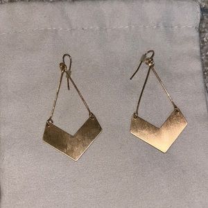 Gold painted dangly earrings